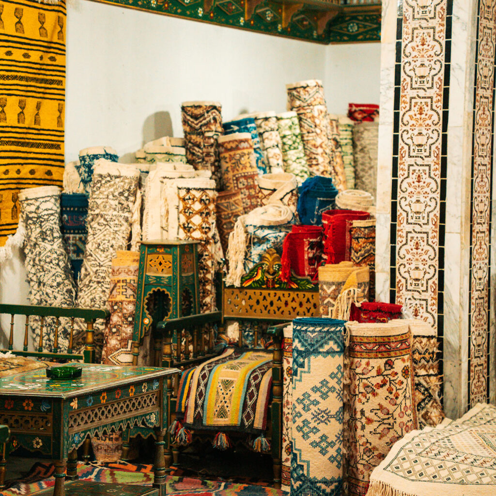 Die Teppichweberei im House of the Governor in Kairouan